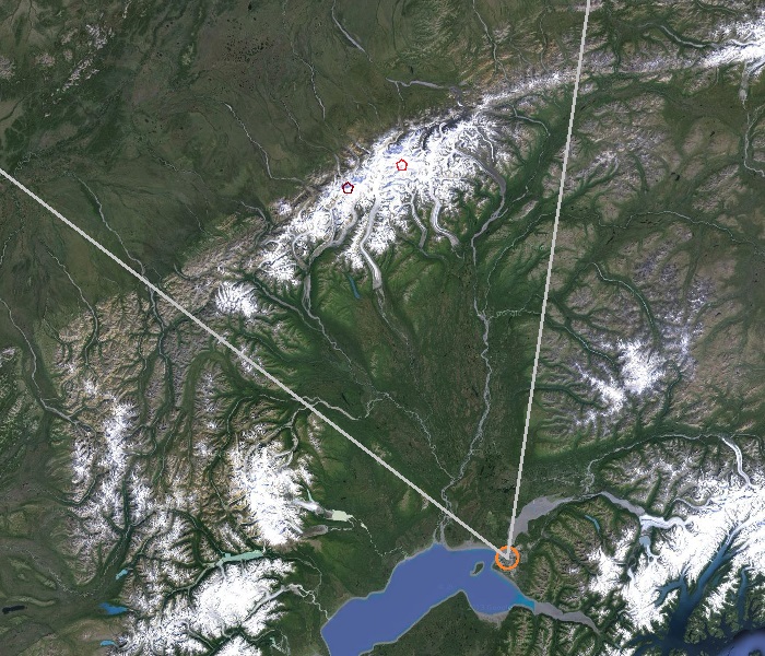 Estimated field of view for summer solstice video recorded from Anchorage